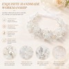 2 Pcs Flower Girl Headpiece, Silver Pearl Rhinestone Flower Hair
