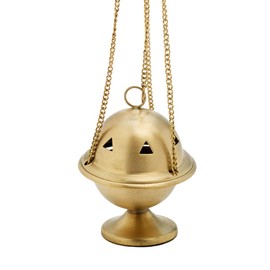 NKlaus Incense Burner with Chain 30cm Brass Incense Burner Deco gold 7530
