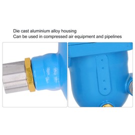 Pneumatic Automatic Drainer, Anti Air Blocking Die Cast Shell Low Loss Automatic Drain Valve for Air Compressor(Drainer Filter Installation Tube)