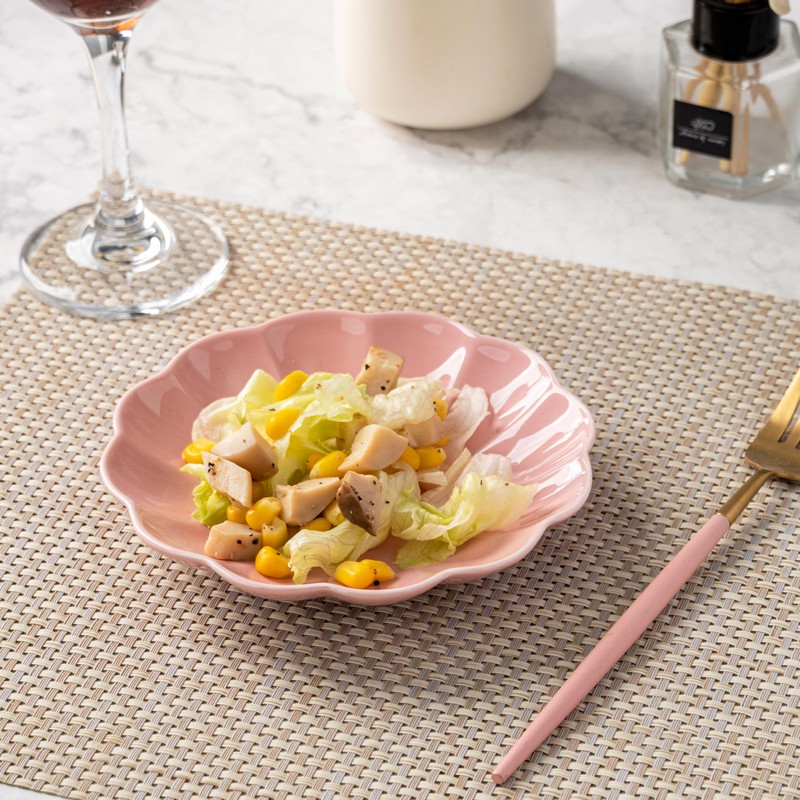 SHIDACHENG Salad Plates Set of 4, Ceramic Dessert Plate for
