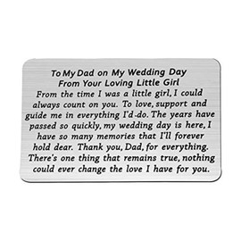 AKTAP Father Jewelry To My Dad On My Wedding Day From Your Loving Little Wallet Card Insert For Father Of The Bride