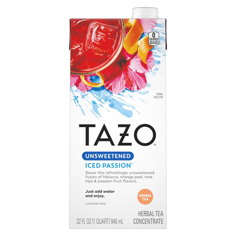 TAZO Tea Concentrate, (Iced Passion Herbal Tea, Unsweetened Iced Passion)