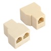 GELRHONR RJ11 Splitter,RJ11 6P4C 1 Female to 2 Female Telephone