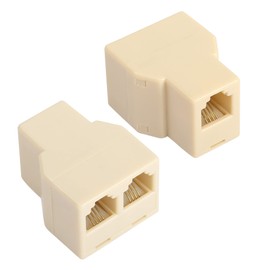 GELRHONR RJ11 Splitter,RJ11 6P4C 1 Female to 2 Female Telephone Line Adapter Converter,2 Way Telephone Splitter Expansion Connectors for Telephone,Fax Machine-2 PCS