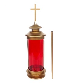 Metal Crosses Outdoor Lights for Grave Cemetery Decorations for Grave Cemetery Lights Memorial Candle Lamp Holder with 11.8 Inches Garden Stakes