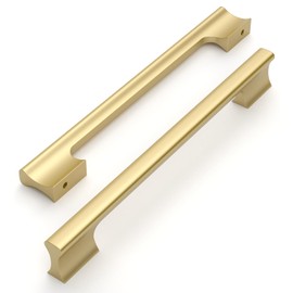 Amerdeco 10 Pack Brushed Gold Cabinet Pulls 7.5 Inch(192MM) Hole Centers Kitchen Cabinet Handles Hardware Kitchen Handles for Cabinets Cupboard Handles Drawer Pulls ZH0056