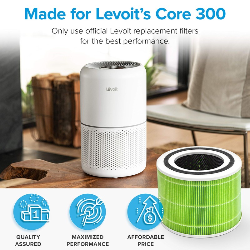 LEVOIT Air Purifier Mold & Bacteria Replacement Filter, 3-in-1 HEPA,