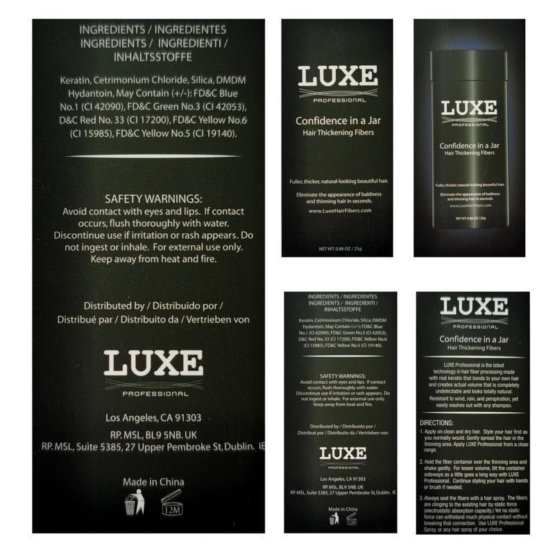 LUXE Hair Building Fibers - Thickening Fibers - CONFIDENCE IN