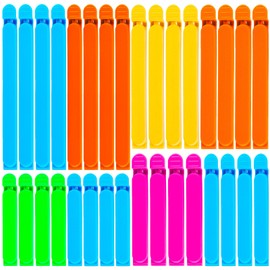 saerryor 32 Pcs Food Bag Clips for Food Storage Sealing Freezer Bag Clips Reusable Plastic Kitchen Clips Long Bag Sealing Clips for Food Sandwich Coffee Snack Keeping Food Fresh 4 Sizes