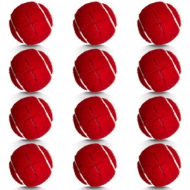 HPWFHPLF 12PCS Precut Tennis Balls, Walker Glide Balls, Heavy Duty Long Lasting Felt Pads for Furniture Legs and Floor Protection (Red)