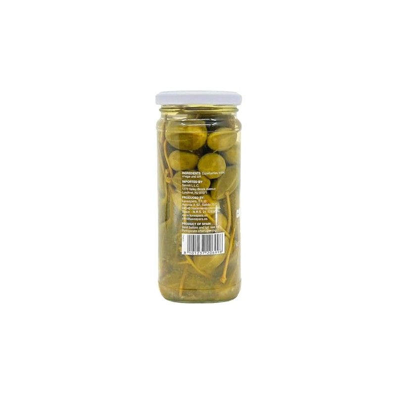 Sanniti Spanish Caperberries (Caper Berries) in Vinegar and Salt Brine