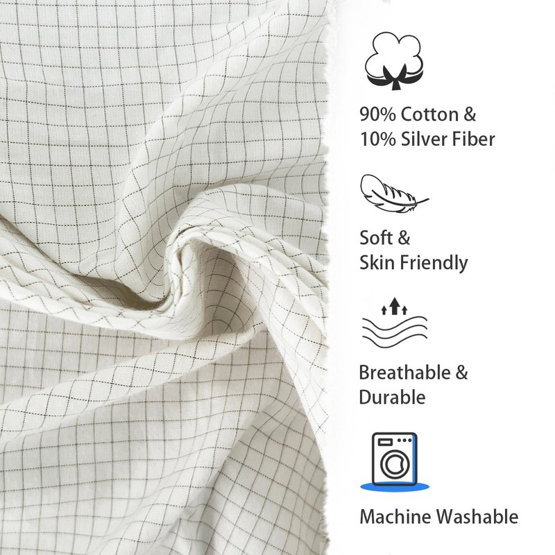 Amradield Grounding Sheet 10% Silver Fiber 90% Cotton 80"x 60"Faraday
