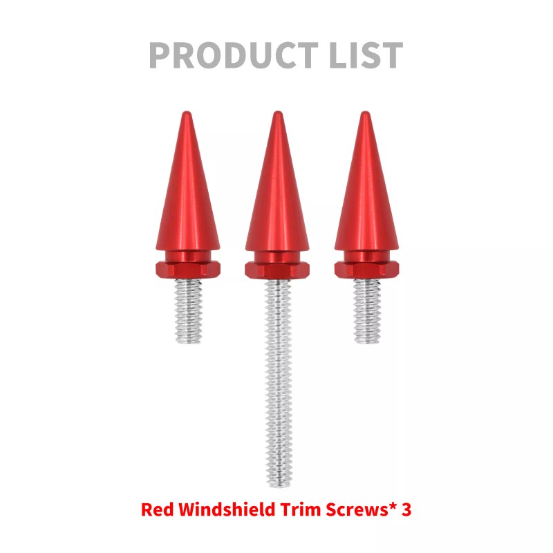 YHMTIVTU Red Windshield Trims Bolts Spike Screws Kit Fit For