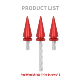 YHMTIVTU Red Windshield Trims Bolts Spike Screws Kit Fit For Harley Touring 2014-2023
