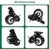 2" Stem Casters with Brakes and Flange Nuts, Set of