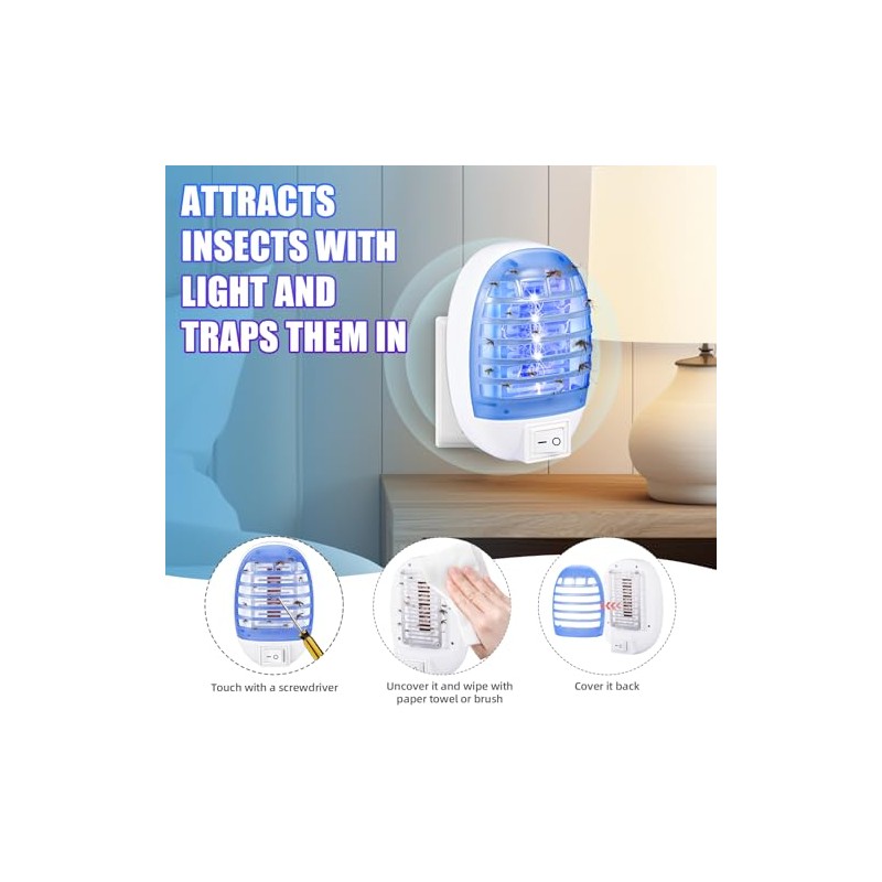 6 Pack Bug Zapper Indoor, Electronic Fly Trap Insect Killer,