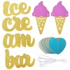 Gold Glittery Ice Cream Bar & Ice Cream Sign Banner