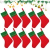 Zuzer Santa Stocking Pack of 10 Large Red Christmas Stocking