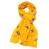 LilyRosa® Bee Scarf Bumble Bees Pattern Design Print Grey Navy