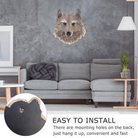 IMIKEYA Animal Head Wall Art Resin Wolf Head Plaque Wall Sculpture Wolf Face Mini Bust Wall Hanging Decoration for Indoor Study Room Ornament Gift (Wolf Head Ornament)