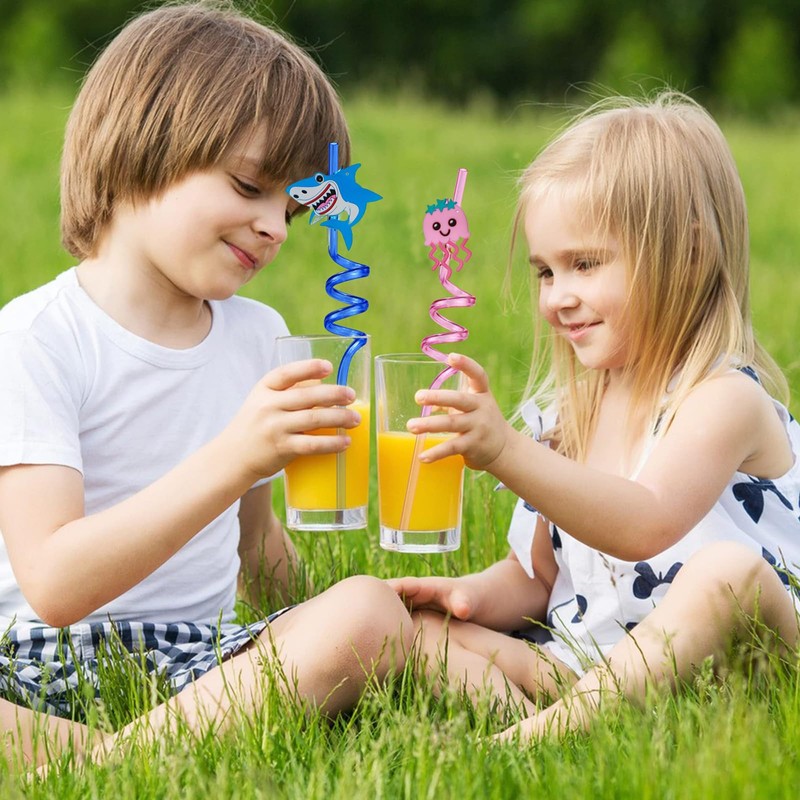 8 Pcs Curly Straws, Reusable Drinking Straws Party Straws, Curly