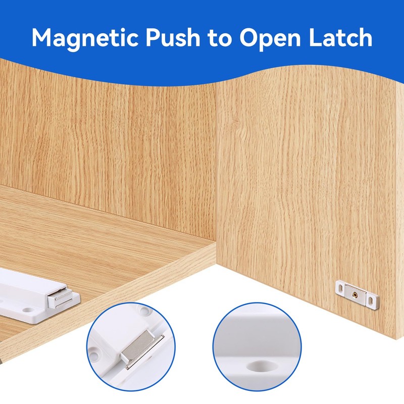 2 Pcs White Push to Open Door Catches,Spring Release Push