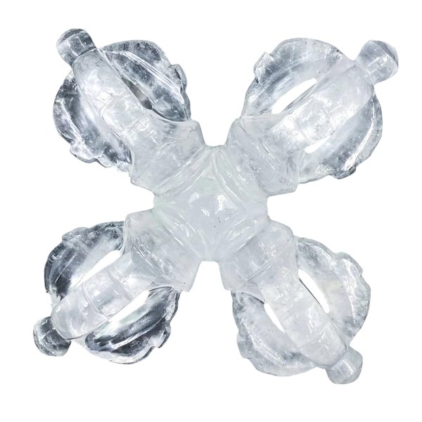 Jet International Mini Crystal Quartz Double Dorje 2 inch Tibetan