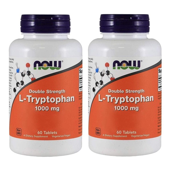 NOW Foods - Now Foods L-tryptophan 1000mg, Tablets, 60-Count [Health and Beauty](Pack of 2)