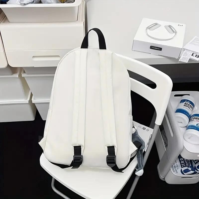 Maxoner Large Capacity Backpack, College School Bookbag, Stylish Simple Canvas