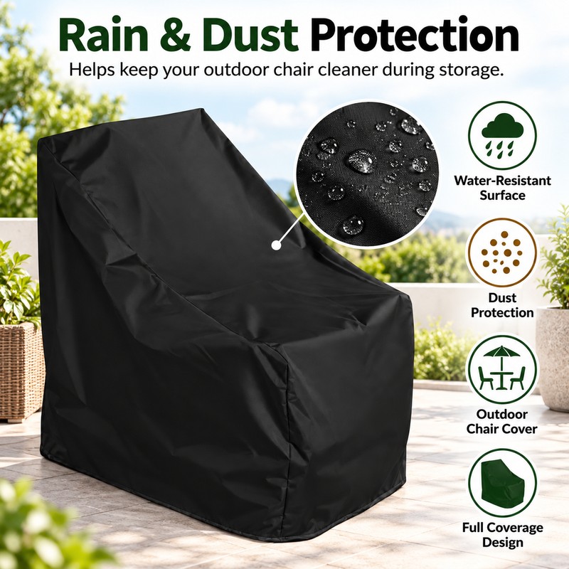 Outdoor Stacked Chair Cover, Water-Resistant Polyester Patio Furniture Protector for