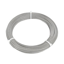 50 m 2 mm wire rope, 304 stainless steel wire rope, steel cable coated with 10 wire rope clamps, stainless steel rope, PVC coated, wire rope, tension wire, curtain rope, washing line for climbing