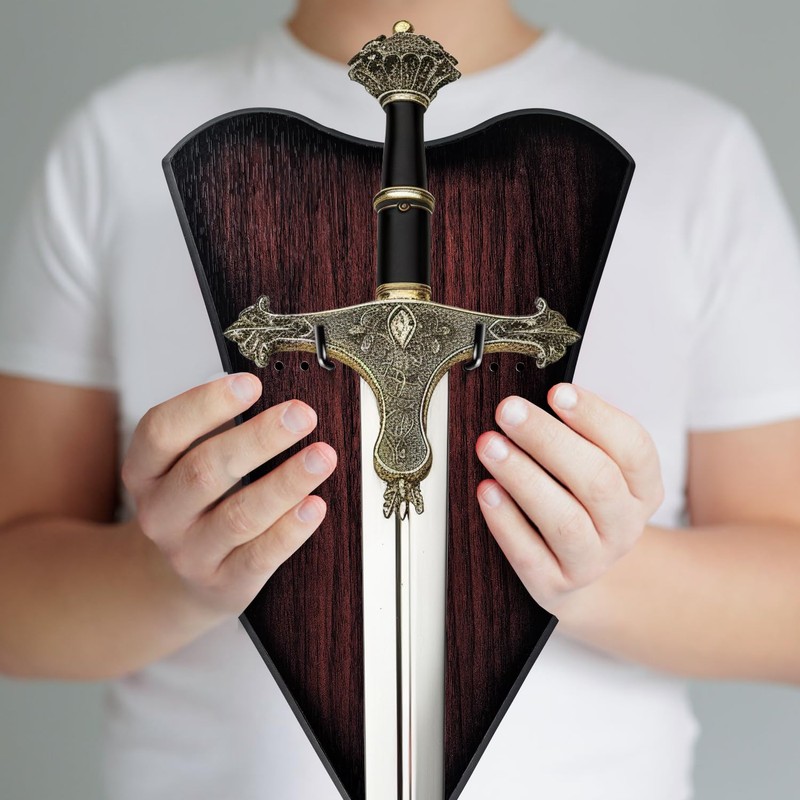 FLURSAILE Sword Plaque Wall Mount Vertical Display Holder Adjustable Stand
