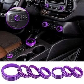 KUJOOY for Ford Bronco Sport 2021 2022 2023 2024 2025 Air Conditioner AC Switch Knob Cover Button Trim Interior Accessories, NOT for Bronco (Purple, Bronco Sport)
