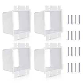 4pcs BE2-4 (2 Gang) Electrical Outlet Box Extender, Double Gang Box Extender with 16pcs Screws Power Switch Heavy Duty Plastic Unit Receptacle Extender (White)
