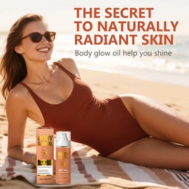 YuanKanJu Shimmer Body Oil,Moisturizer Sunscreen Body Glowing Oil,Lightweight & Non-Greasy,Body Shimmer Oil