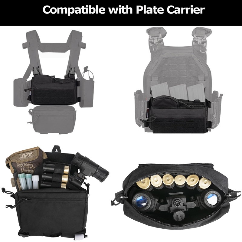 BOMTURN Chest Rig Tactical Airsoft Chest Rig 1000D Molle Micro