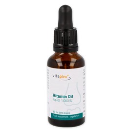 Vitaplex Vitamin D3 Drops (30 ml, 1000 IU per Drop) - Dissolved in MCTs from Coconut Oil - Hypoallergenic, Vegetarian and Gluten Free