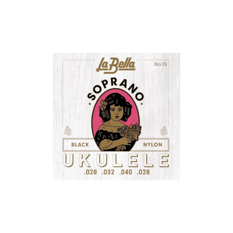 La Bella 15 Soprano Black Nylon Ukulele Guitar String 28-28
