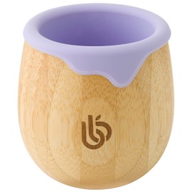 Bamboo Baby and Toddler Sippy Cup - 5 Oz Eco-Friendly Dinky Cup with Cute Silicone Drip Rim for Teeth and Gum Protection - Ideal Toddler Transition Cup (Lilac)