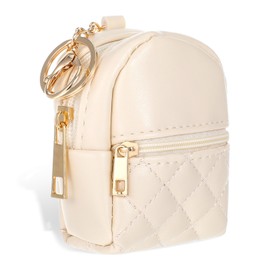 Ymapinc Mini Keychain Backpack, Cute Cosmetic Bag for Women Creative Pendant Keychain Keyrings PU Leather Makeup Bag Key Pocket Lipstick Bag Card Holder Zipper Pouch