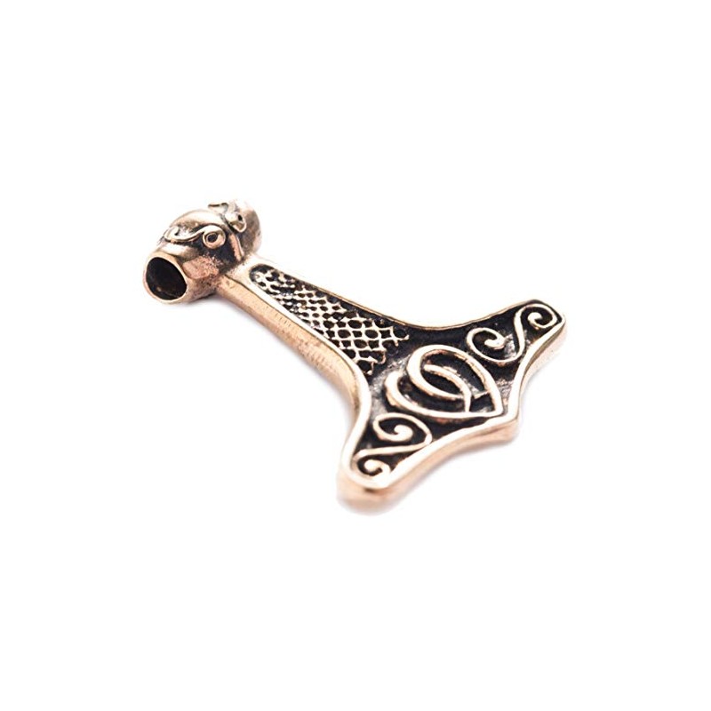 Windalf SIKVAL Pendant 3.8 cm Thor's Hammer Elegant Bronze, Fabric