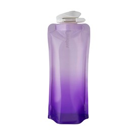 Vapur, Botella de agua plegable de 0.7 litros, 23 onzas, botellas de agua reutilizables a prueba de fugas con mosquetón para entrenar, acampar, mochileros, senderismo y viajes, lavanda degradada antibotella