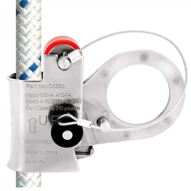 Rope Grab Fall Protection for Diameter 5/8"- 3/4", Self-Locking Automatic Energy Absorbing Rope Grab Comply to ANSI/OSHA, Used for High-Altitude Operations, Rock Climbing, etc