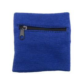 Lunali Wristband with Pocket Running Walking Gym Coin Card Key Coin Storage Pouch Pocket (Blue)