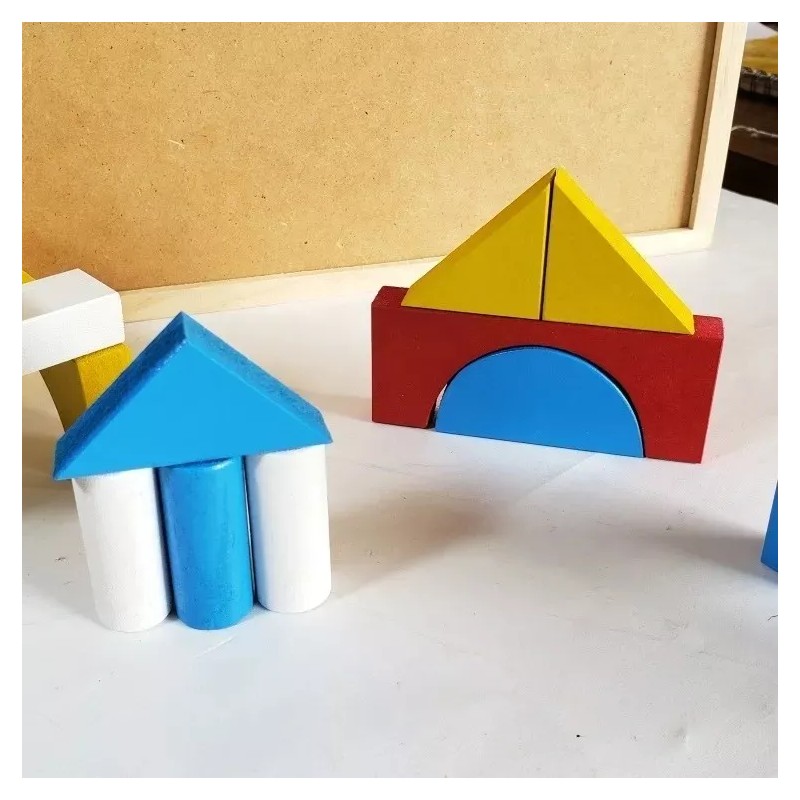 CASTILLO DIDÁCTICO Juego De Arquitectón, Bloques Madera Juego Didáctico Niños
