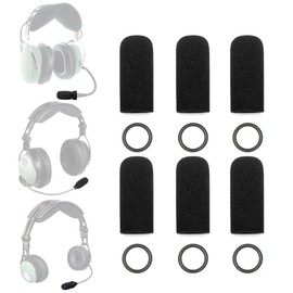 Voarmaks 6-Pack DC Mic Cover Kit - Compatible with David Clark DC One-X/PRO-X2/DC-Pro X/H10-13.4/H10-60/H20 Headsets & M-7/M-4/M-5/M-77/DC-87 Microphones - 6 Slim Foam Covers + 6 O-Rings