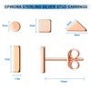 Sterling Silver Stud Earrings for Women Men- 4 Pairs of