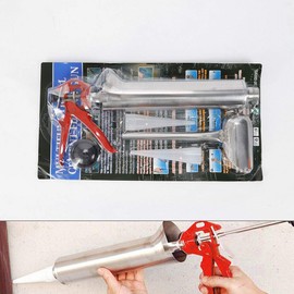 Mortar Pointing Grouting Gun Cement Mortar Caulking Gun Stainless Steel Pointing Brick Grouting Mortar Sprayer Applicator Tool for Cement Lime+2 Nozzles+Nozzle Scoop (US STOCK)