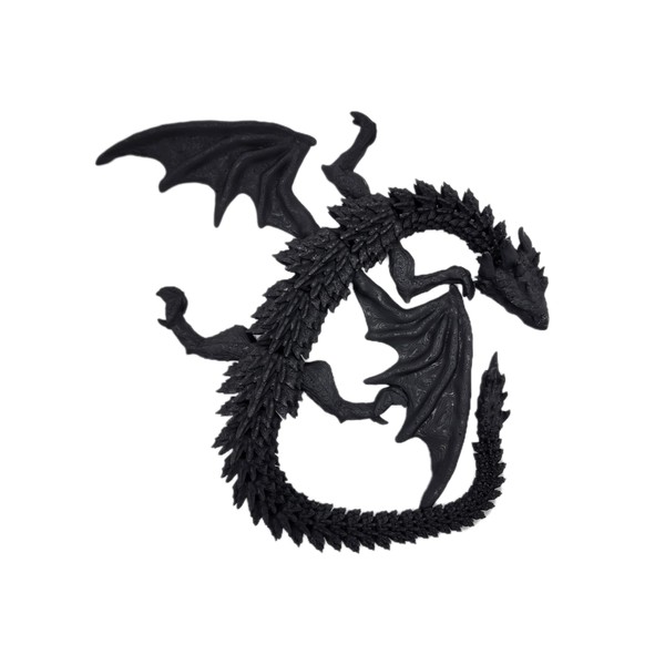 Articulating Flying Dragon 3D printed (Black)