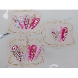 ⚜️ Louis Flower Scent Handmade Nail Tips ✨ - Short C Curve Coffin / ⚜️ 루이꽃향기 수제네일팁 ✨ - 숏C커브코핀